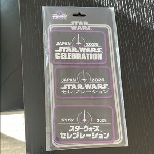 Star Wars Celebration Store Japan 2025 Logo 3 Patch Set, NEW in orig packaging.